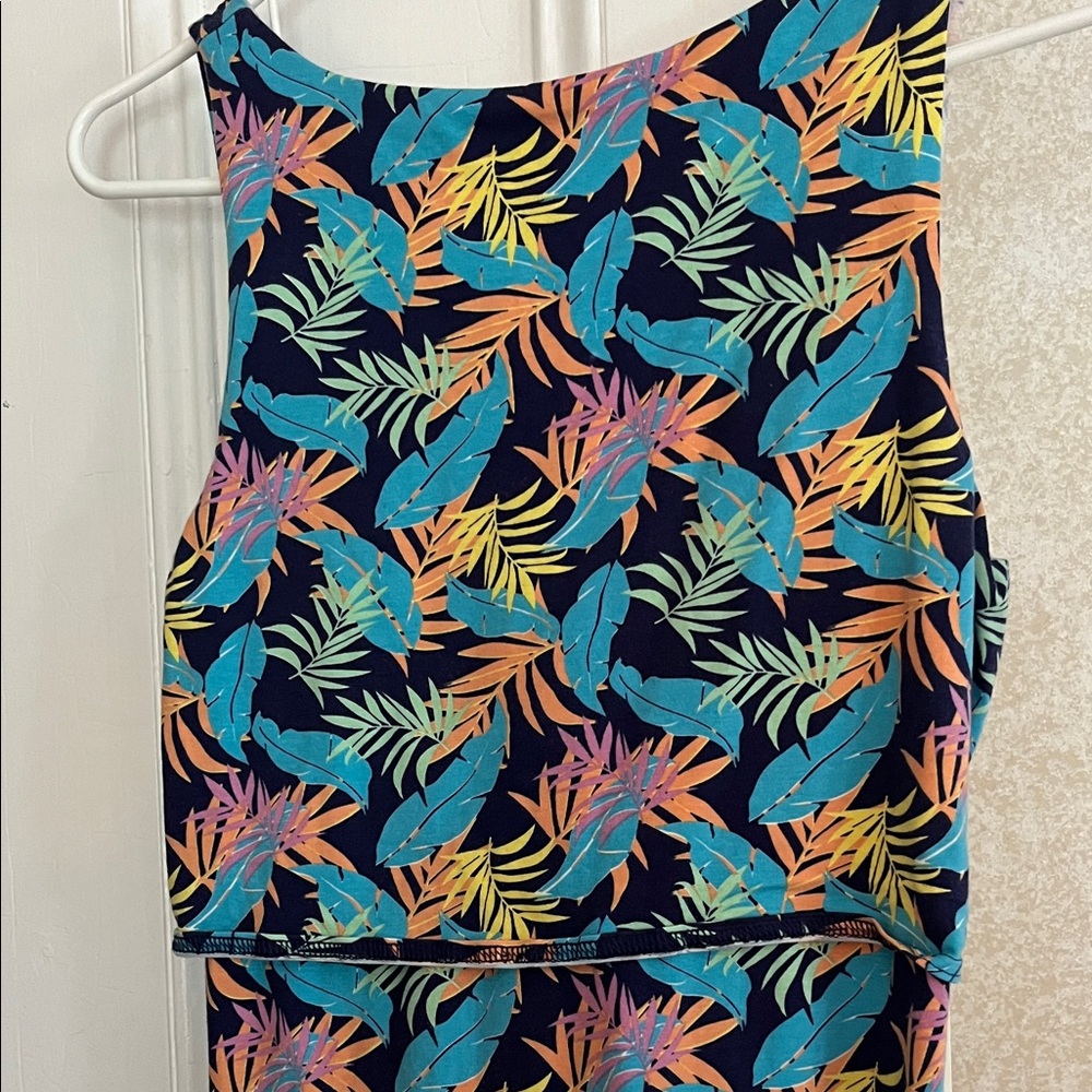 Pact Organic Colorful Leaf Print Midi Dress. Size S - Picture 4 of 5